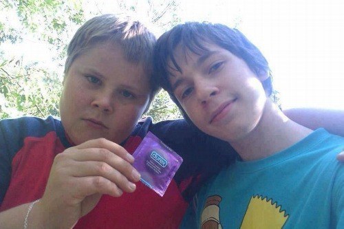 When these two playas posed next to a condom.