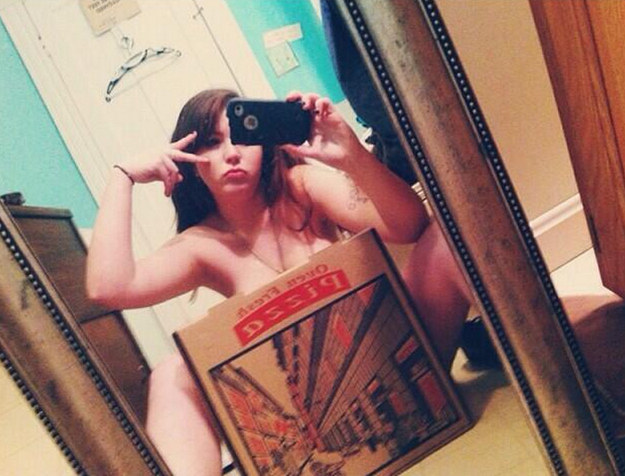 When this girl posed naked with a pizza box.